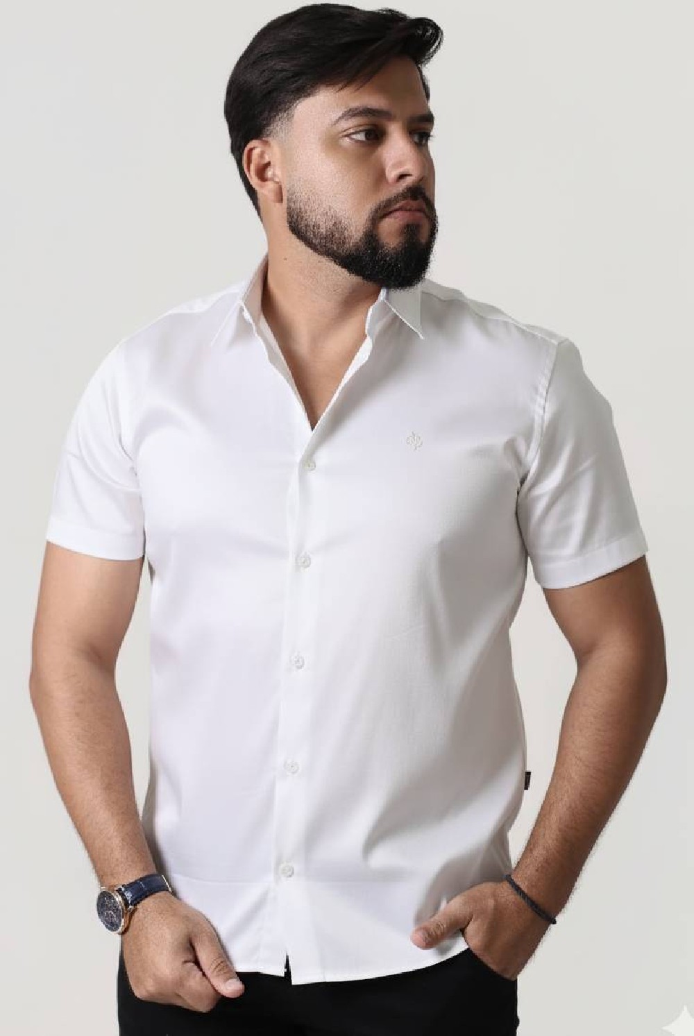 CAMISA TRIC. ACETINADO MAS MANGA CURTA SLI
