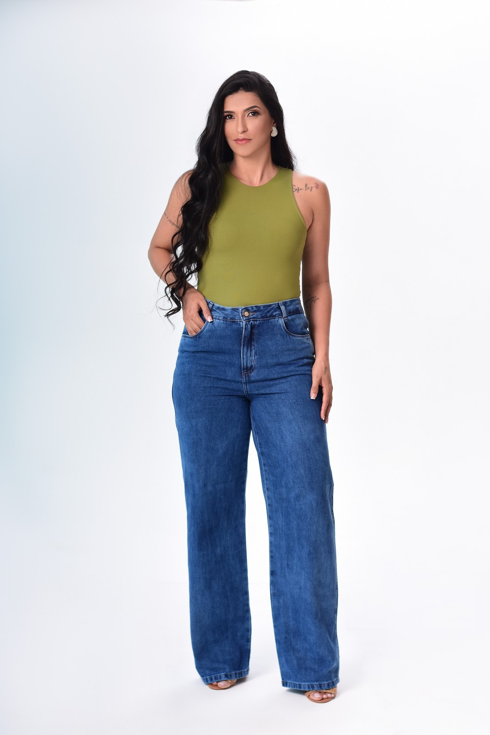 CALCA JEANS FEM PANTALONA