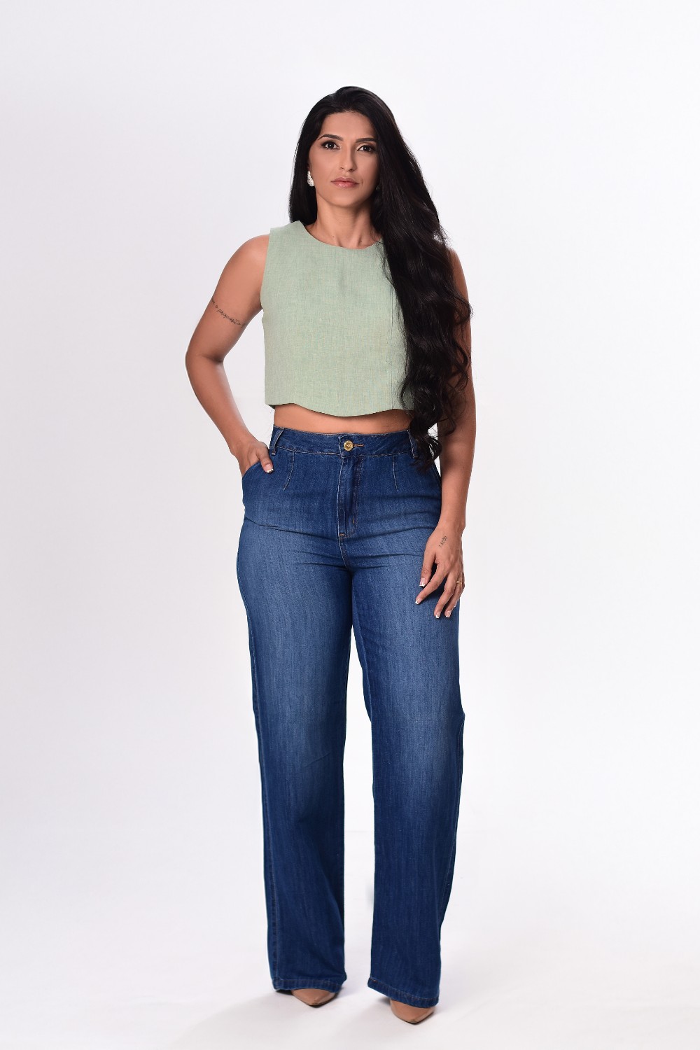 CALCA JEANS FEM PANTALONA