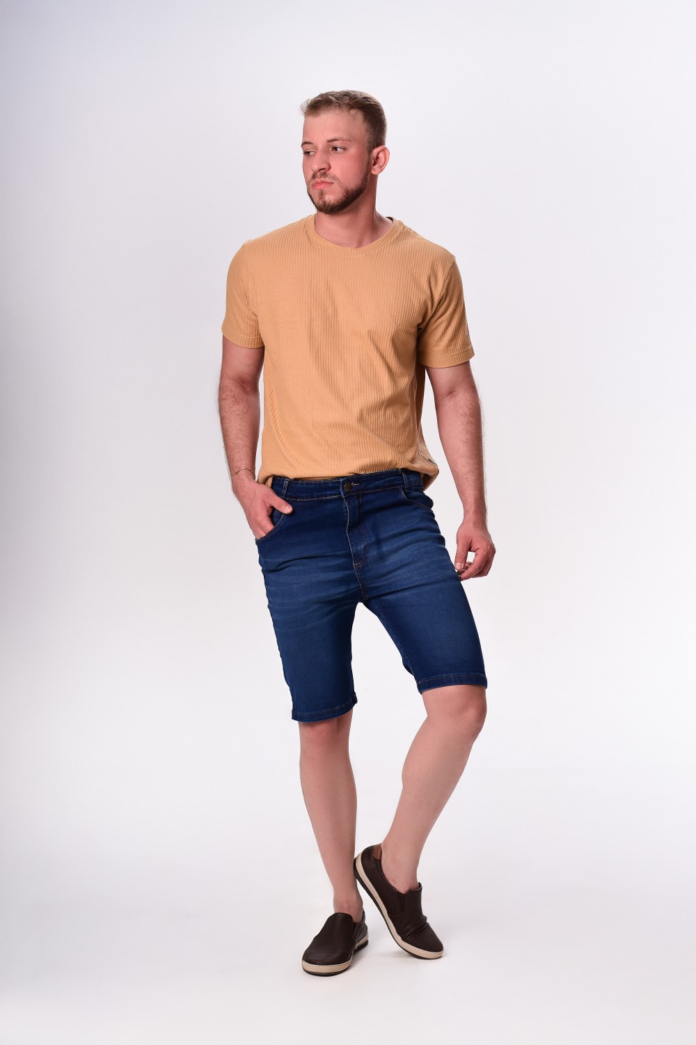 BERMUDA JEANS ELAST MAS BASICA