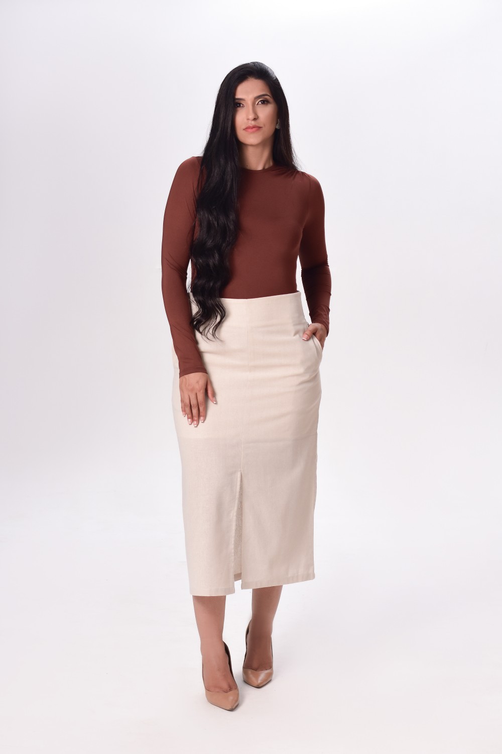 SAIA LINHO FEM MIDI ALFAIATARI