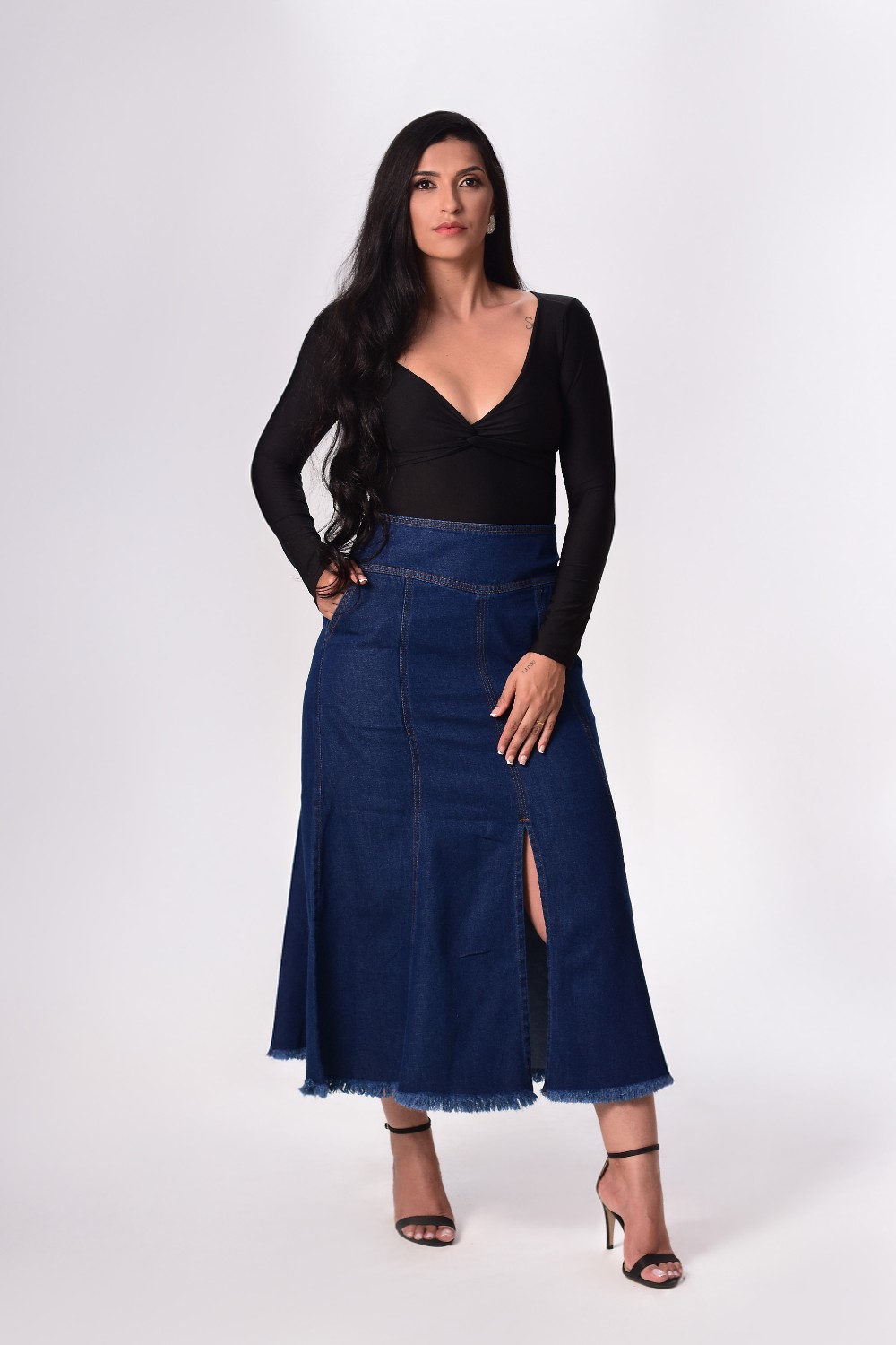 SAIA JEANS FEM EVASE MIDI