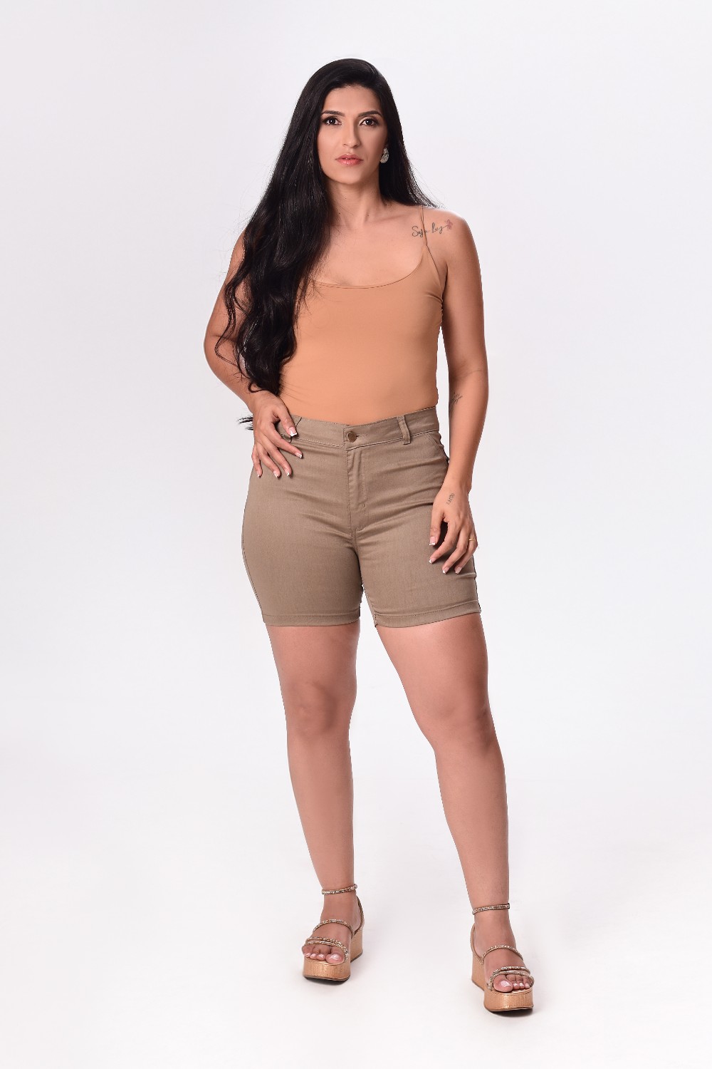 SHORT SARJA ELAST FEM MEIA COXA ALTO