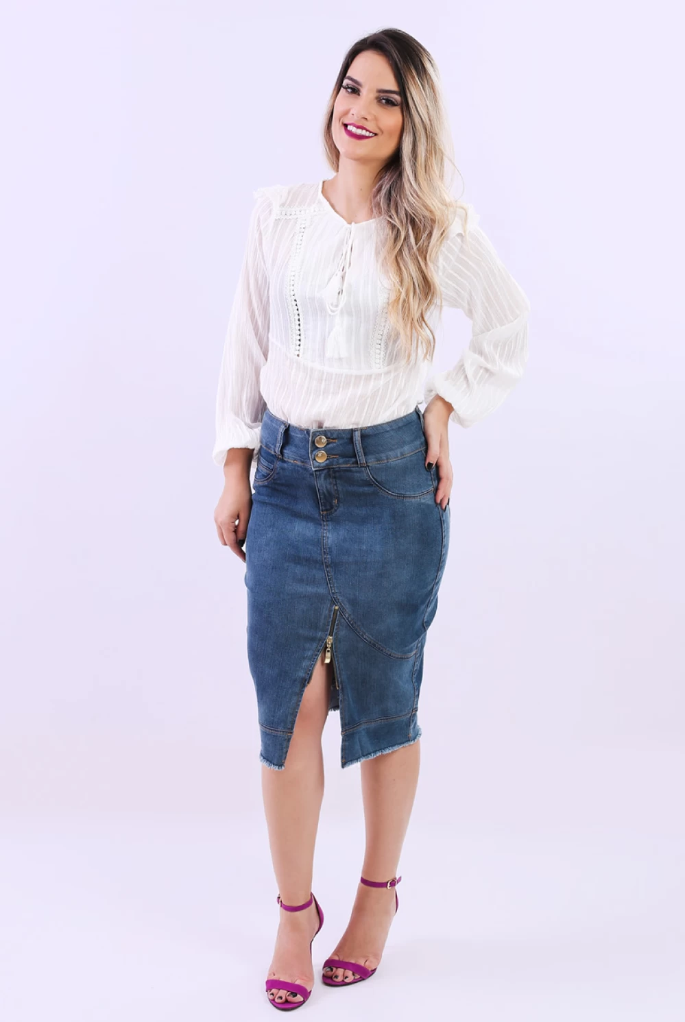 SAIA JEANS ELASTANO FEM MIDI 