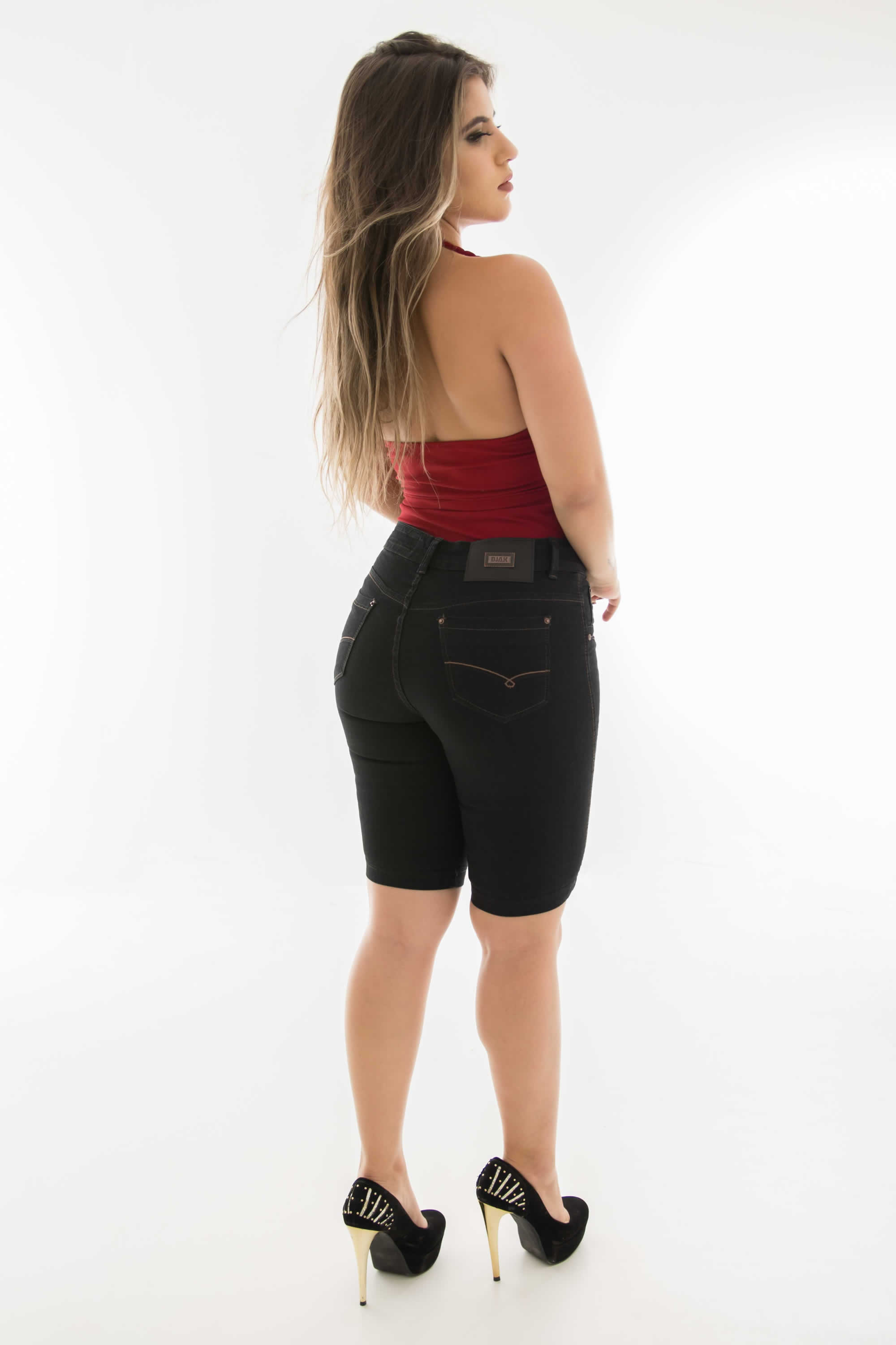 BERMUDA JEANS EL FEM PEDAL ALTA