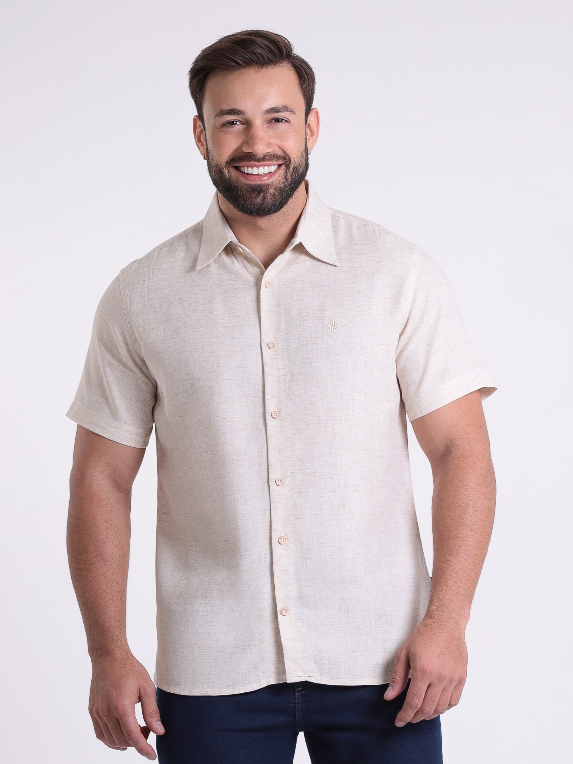 CAMISA LINHO MAS MANGA CURTA SLI
