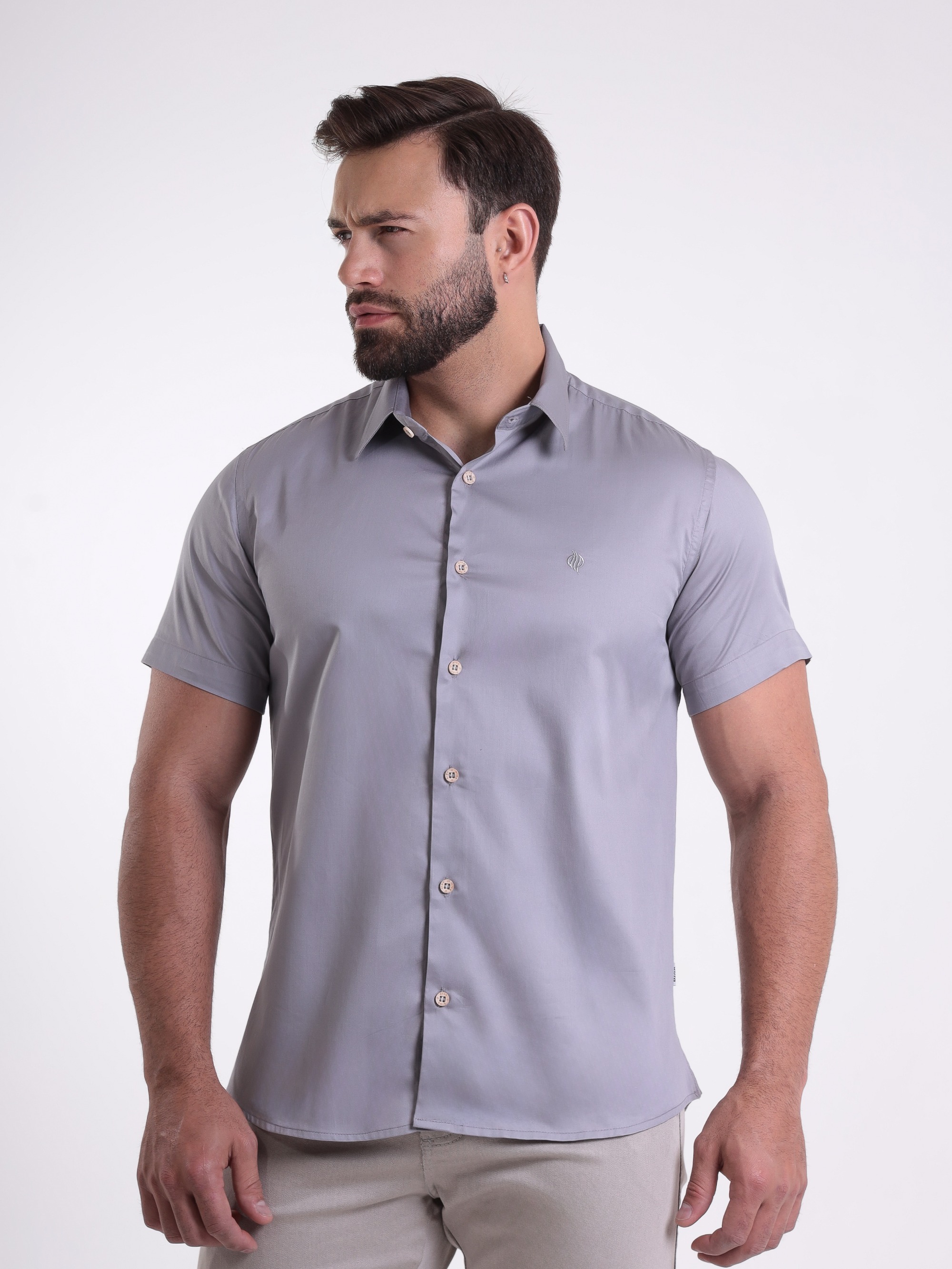 CAMISA TRIC. ACETINADO MAS MANGA CURTA