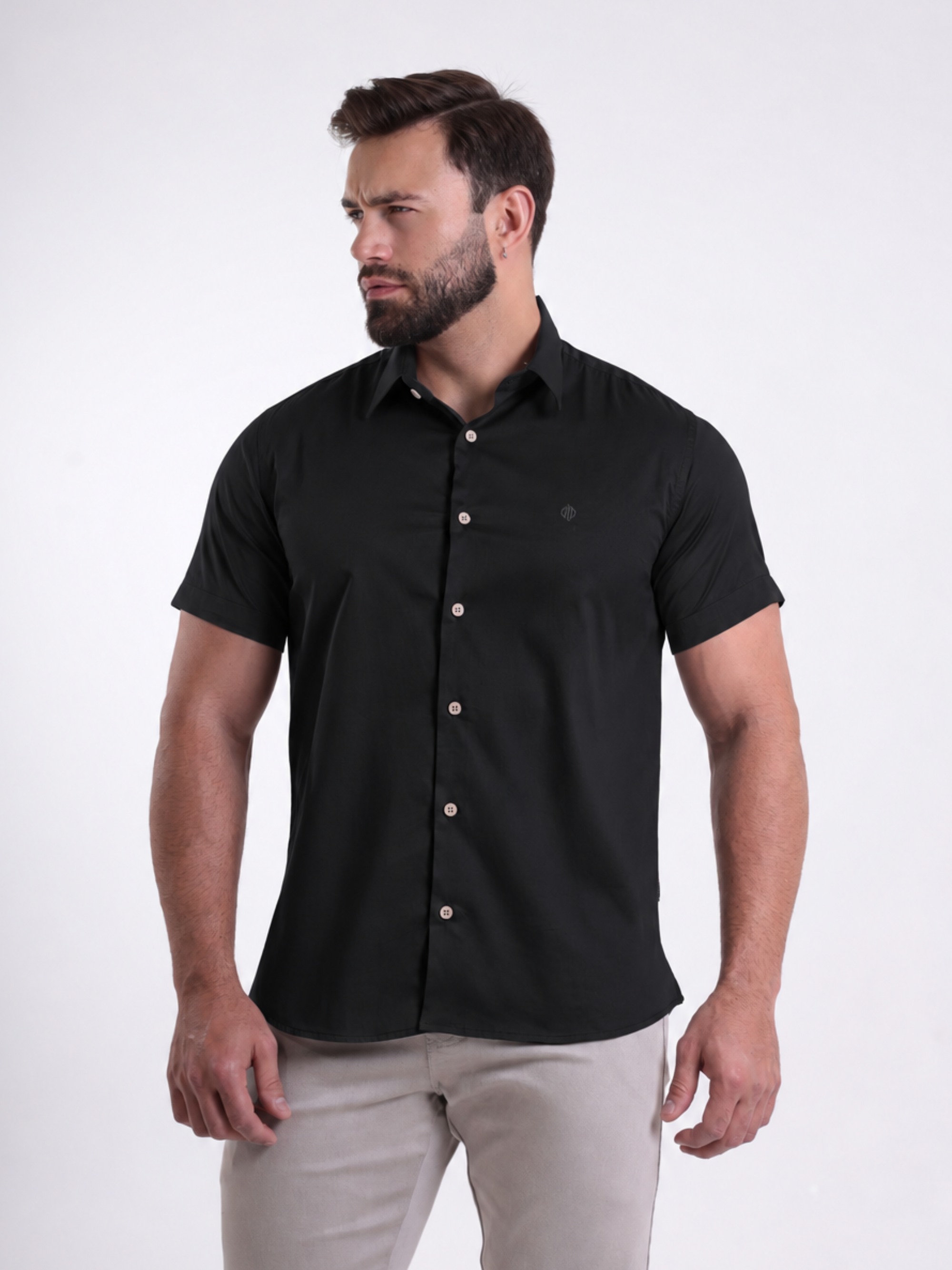CAMISA TRIC. ACETINADO MAS MANGA CURTA
