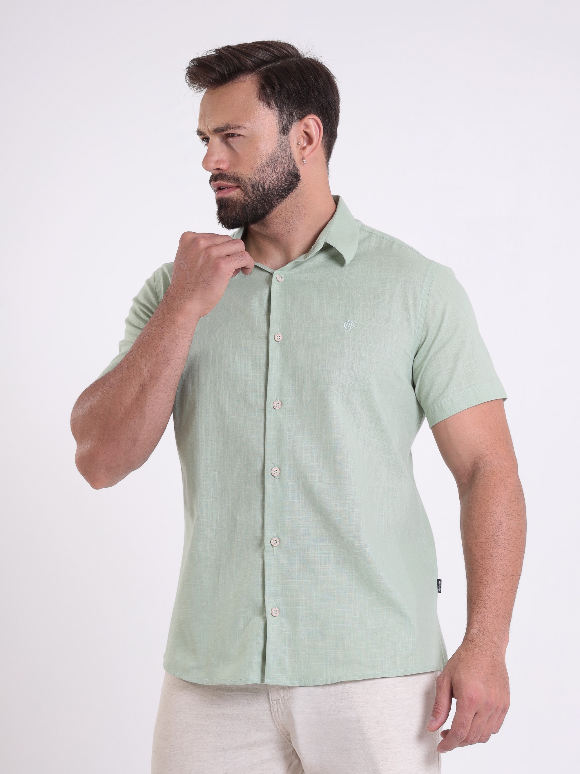 CAMISA MANGA CURTA SLIM TRICOLINE MASC 2100918