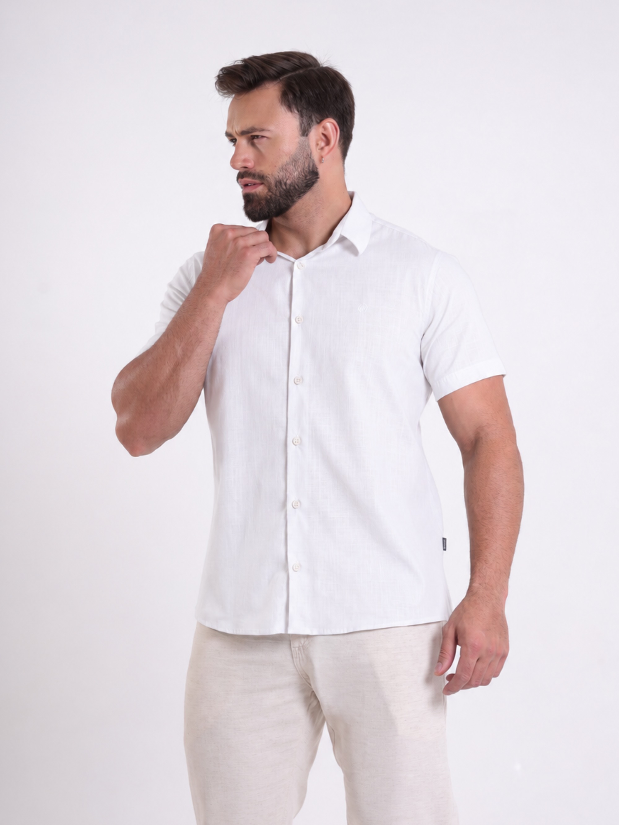 CAMISA MANGA CURTA SLIM TRICOLINE MASC 2100918