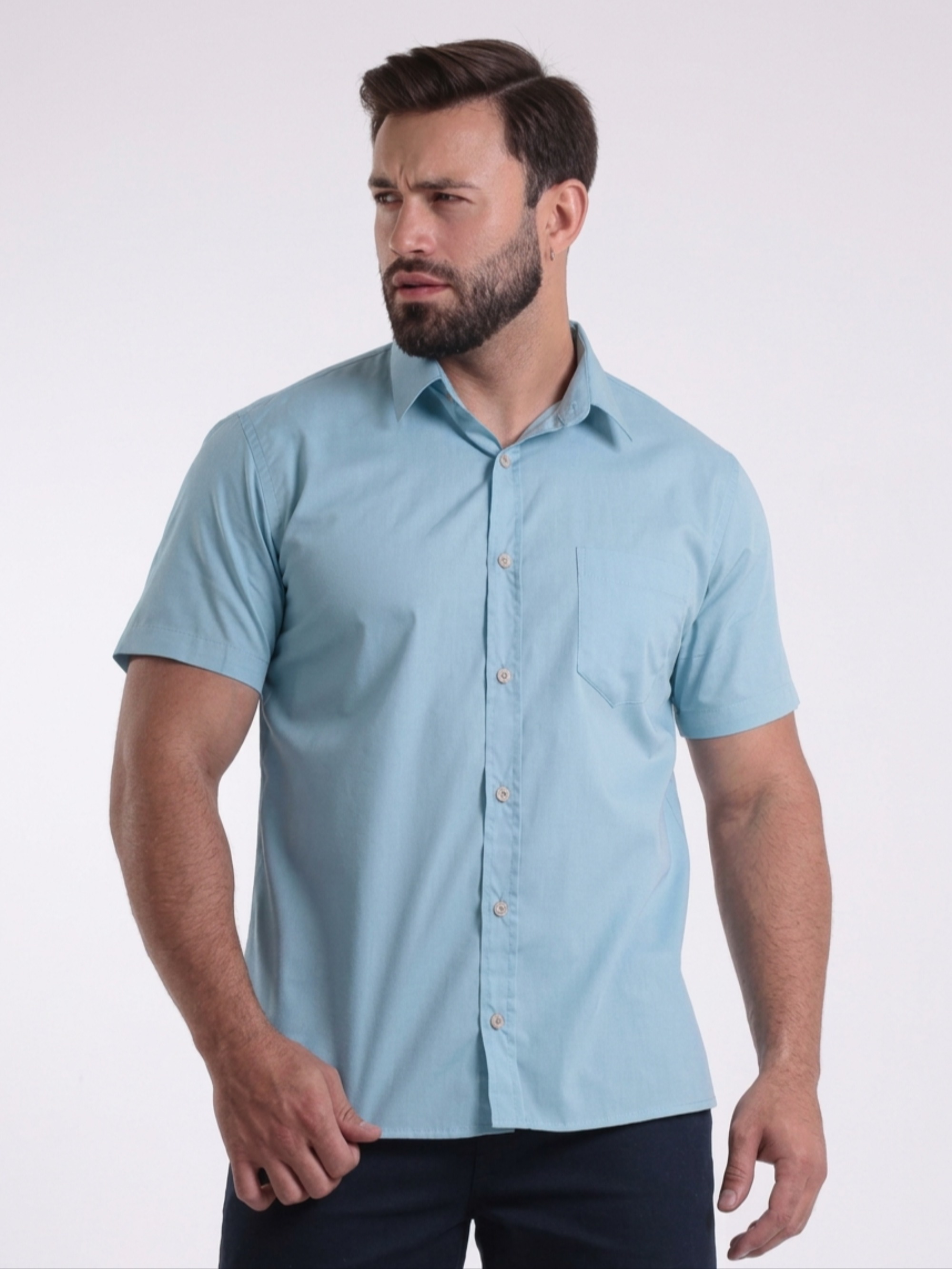 CAMISA TRADICIONAL MANGA CURTA MASC 2100921