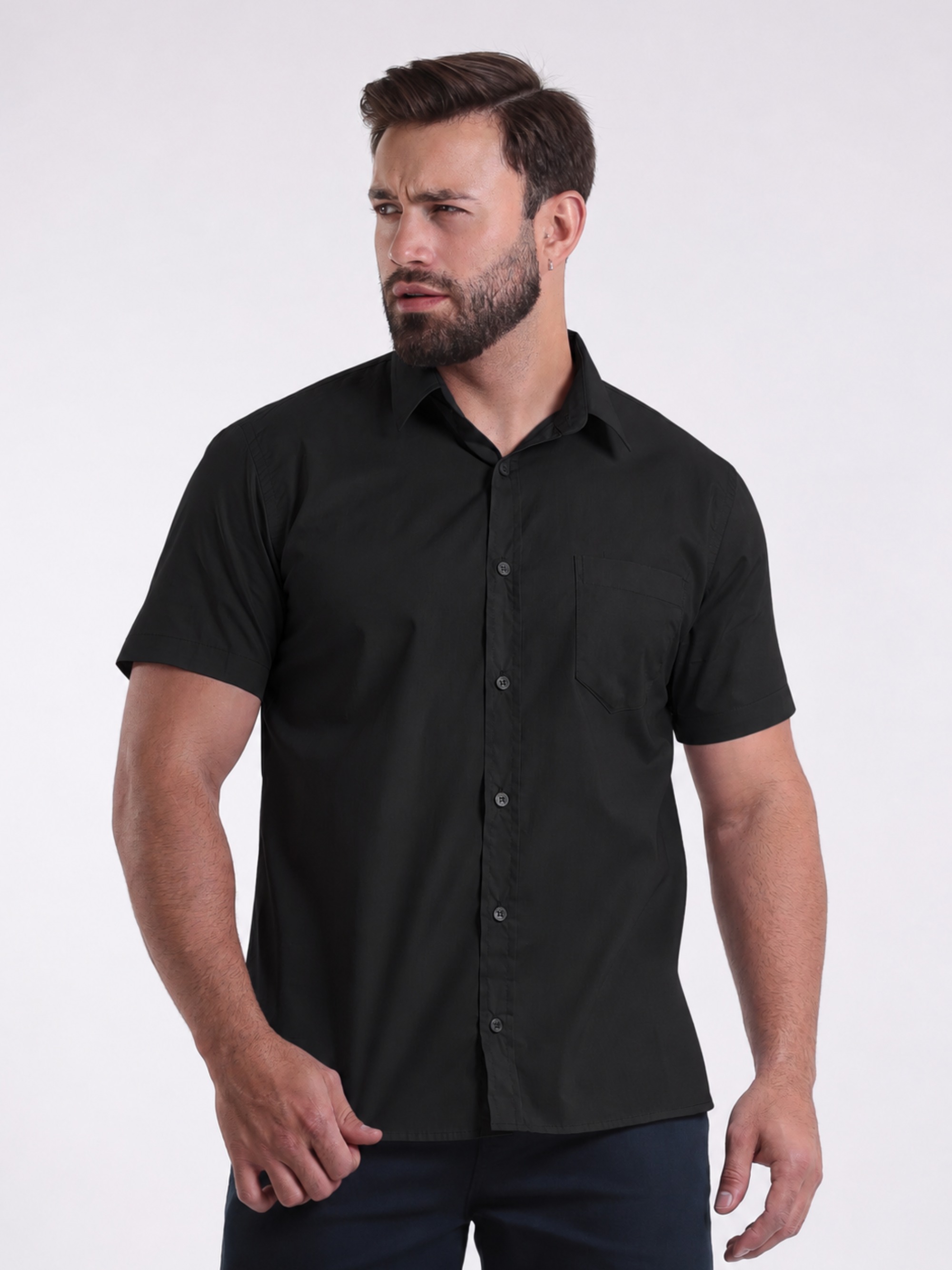 CAMISA TRADICIONAL MANGA CURTA MASC 2100921