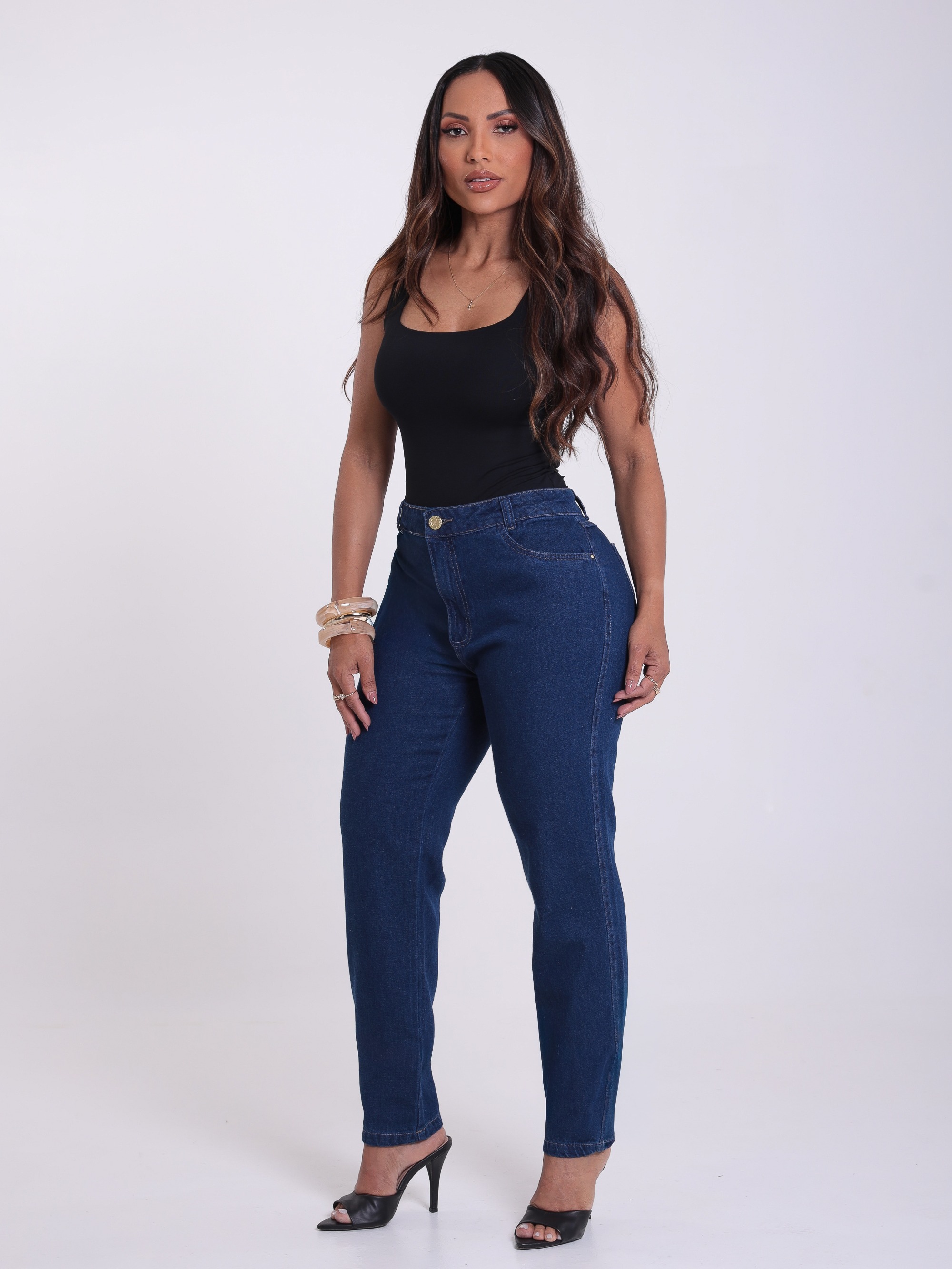 CALCA MOM ALTA JEANS FEM 2126204