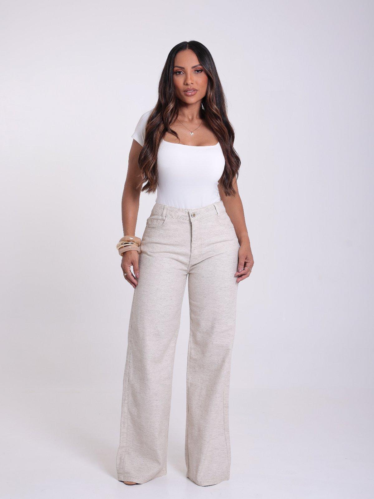 CALÇA WIDE LEG LINHO FEM 2126206