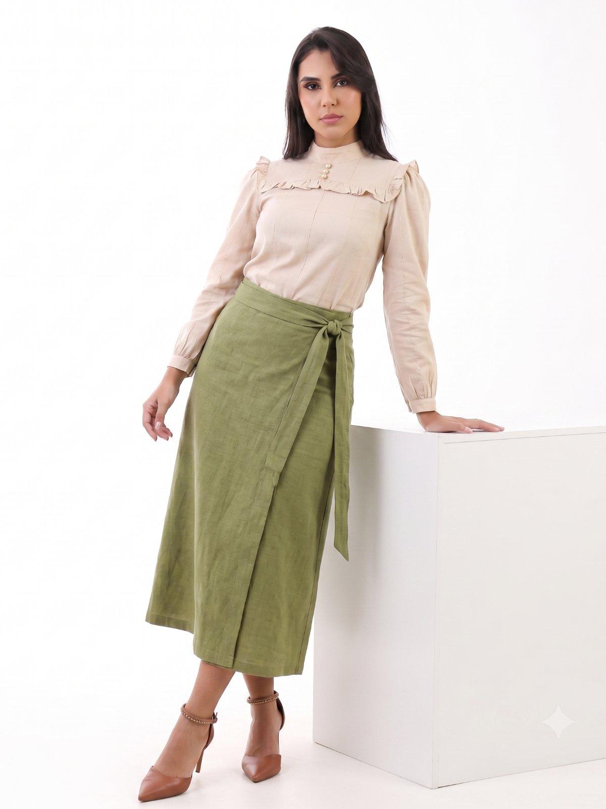 SAIA MIDI ENVELOPE FEM LINHO 2126406 VERDE